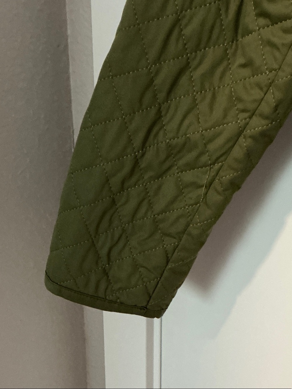 bagatelle Olive Quilted Bomber Jacket with Brown Corduroy Collar - Picture 6 of 11